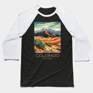 A Vintage Travel Illustration of the Great Sand Dunes National Park - Colorado - US Baseball T-Shirt